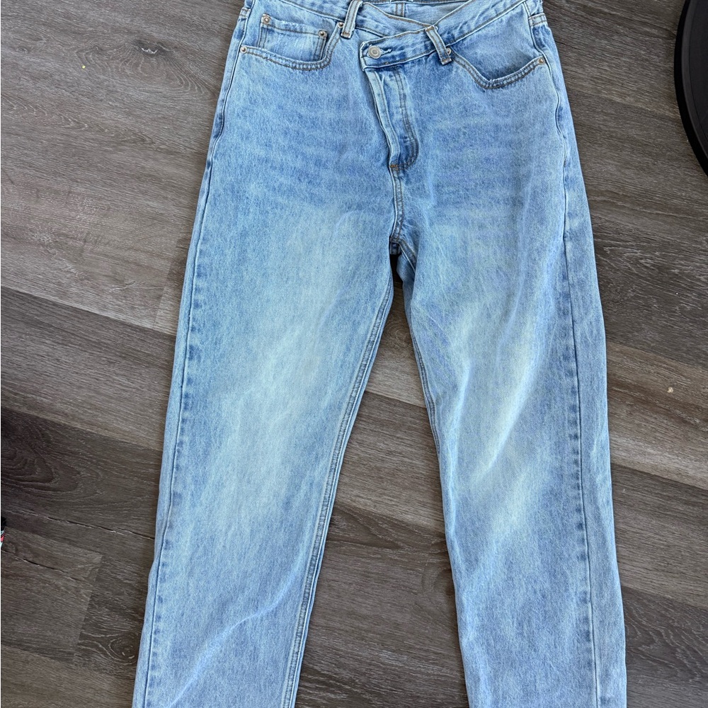 Princess Polly Holly Asymetric Straight Leg Jeans